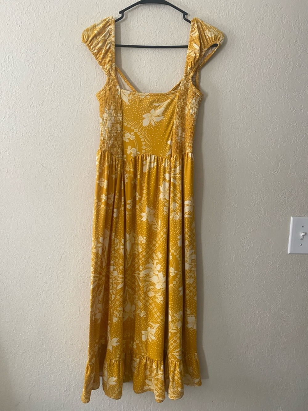 Urban Outfitters Yellow Floral Romantic Button-Front Top Dress - Picture 7 of 10